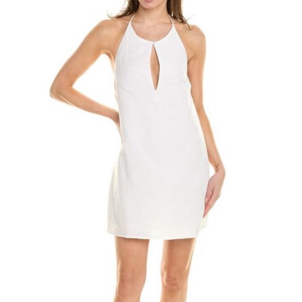 Onia Air Linen Keyhole Halter Dress